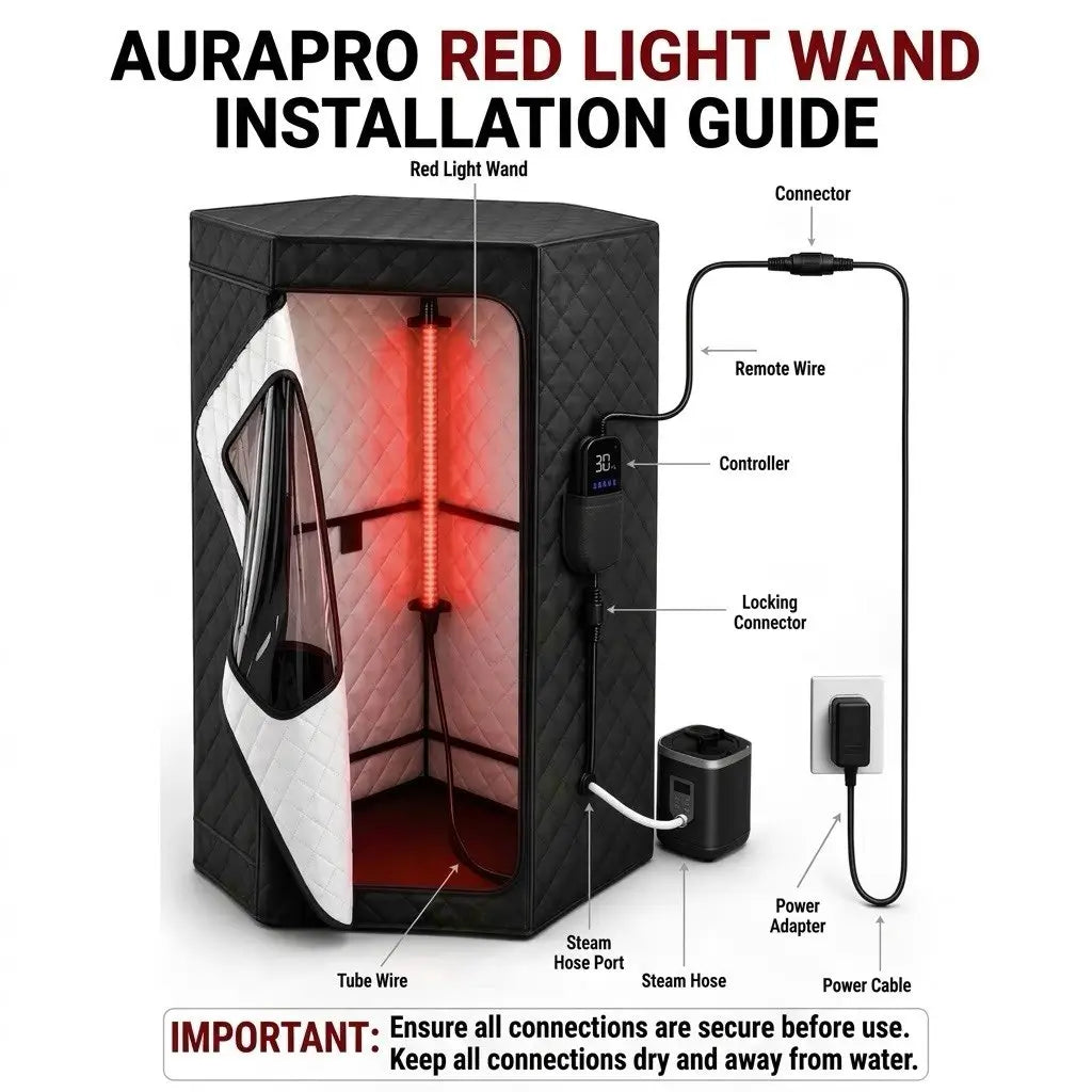 AuraPro™ Portable Steam Sauna with Red Light Therapy