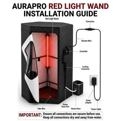 AuraPro™ Portable Steam Sauna with Red Light Therapy