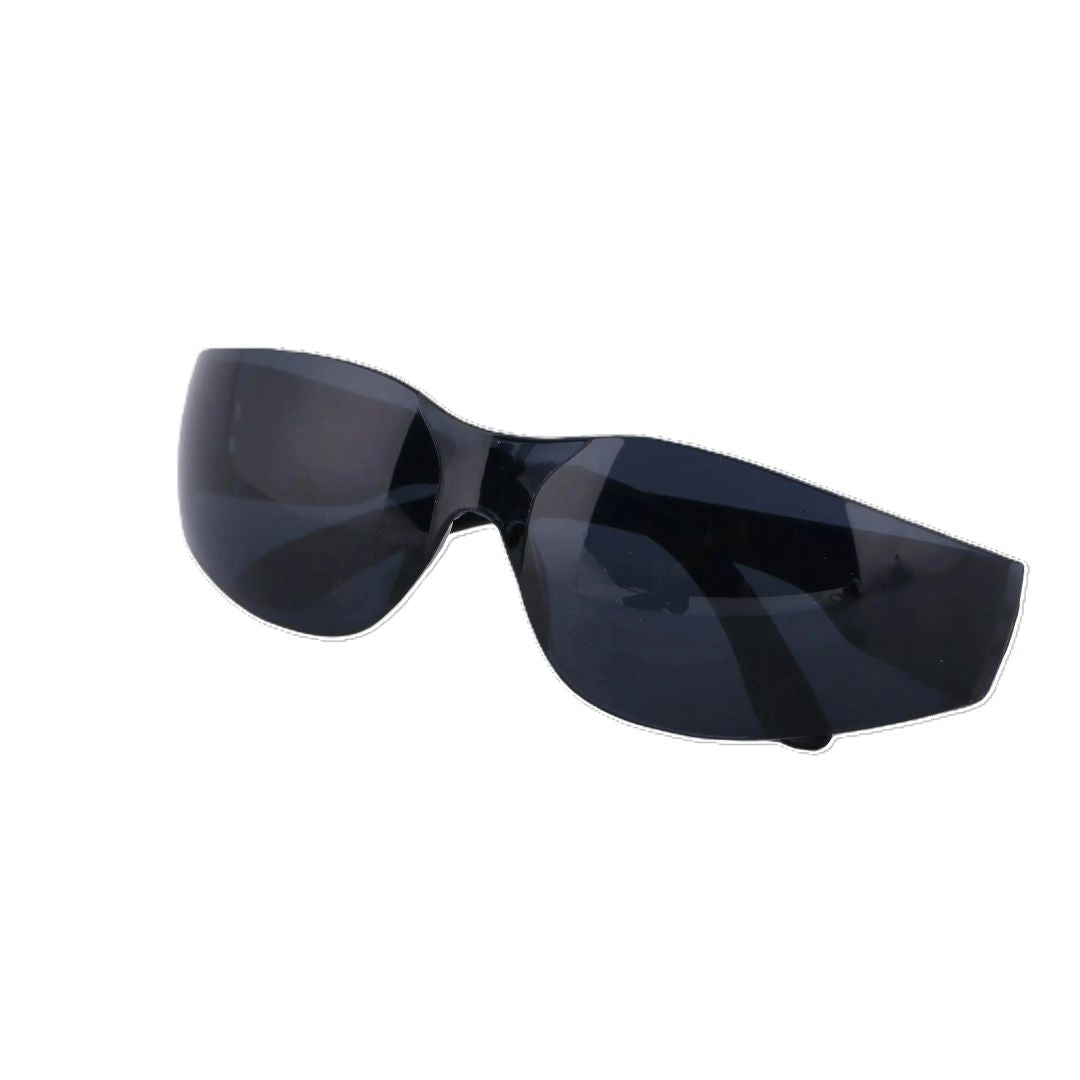Set of black hair goggles attachments on a white background